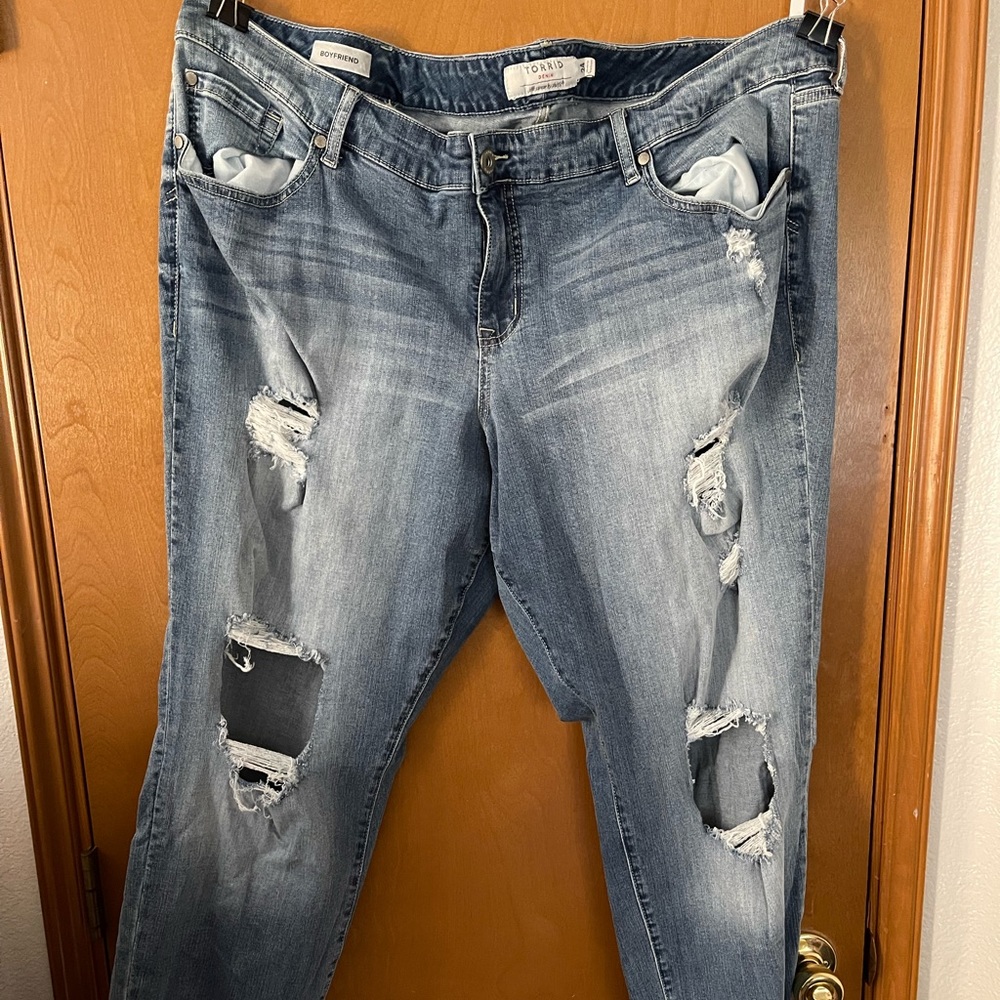 Torrid destructed boyfriend jeans